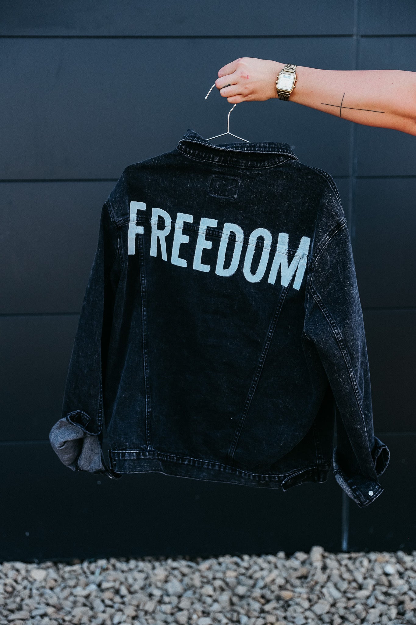 Sparkle "FREEDOM" Denim Jacket